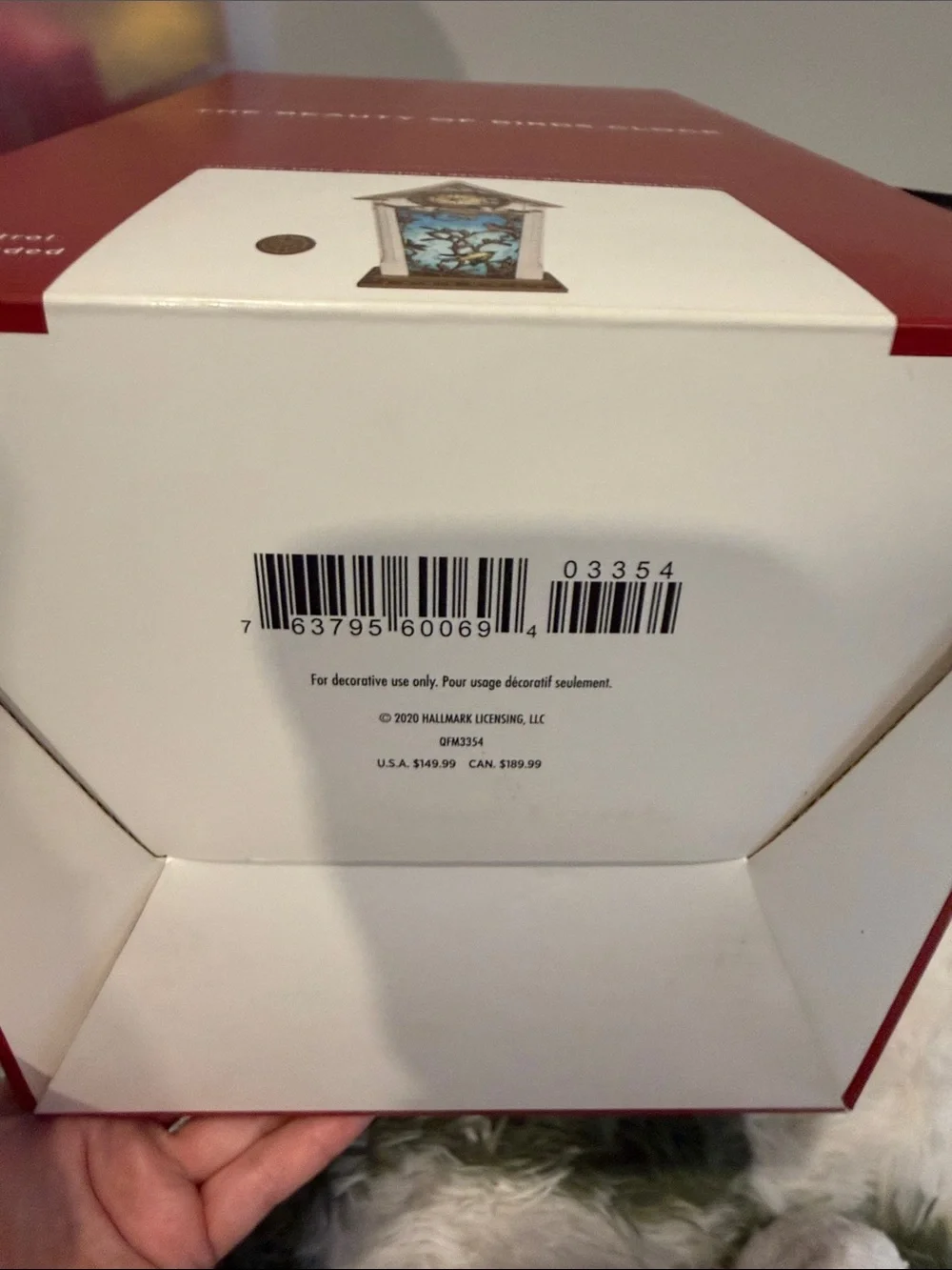 Hallmark Keepsake Red Decorative Bird Clock Box